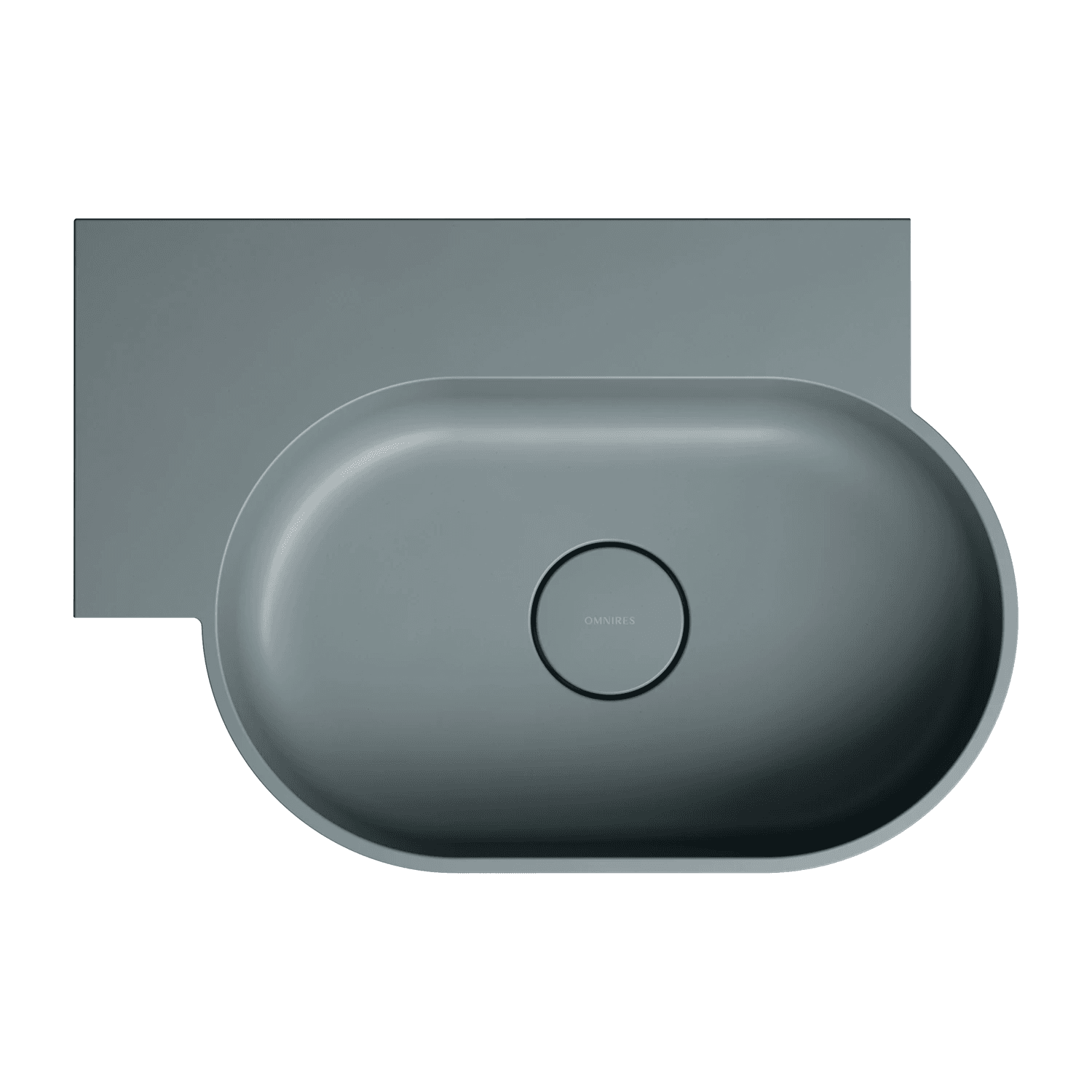 OVO M+ umywalka nablatowa/wisząca - lewa, 55 x 38 cm, ash grey mat