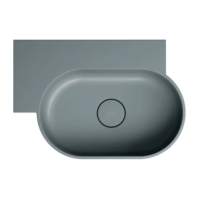 OVO M+ umywalka nablatowa/wisząca - lewa, 55 x 38 cm, ash grey mat