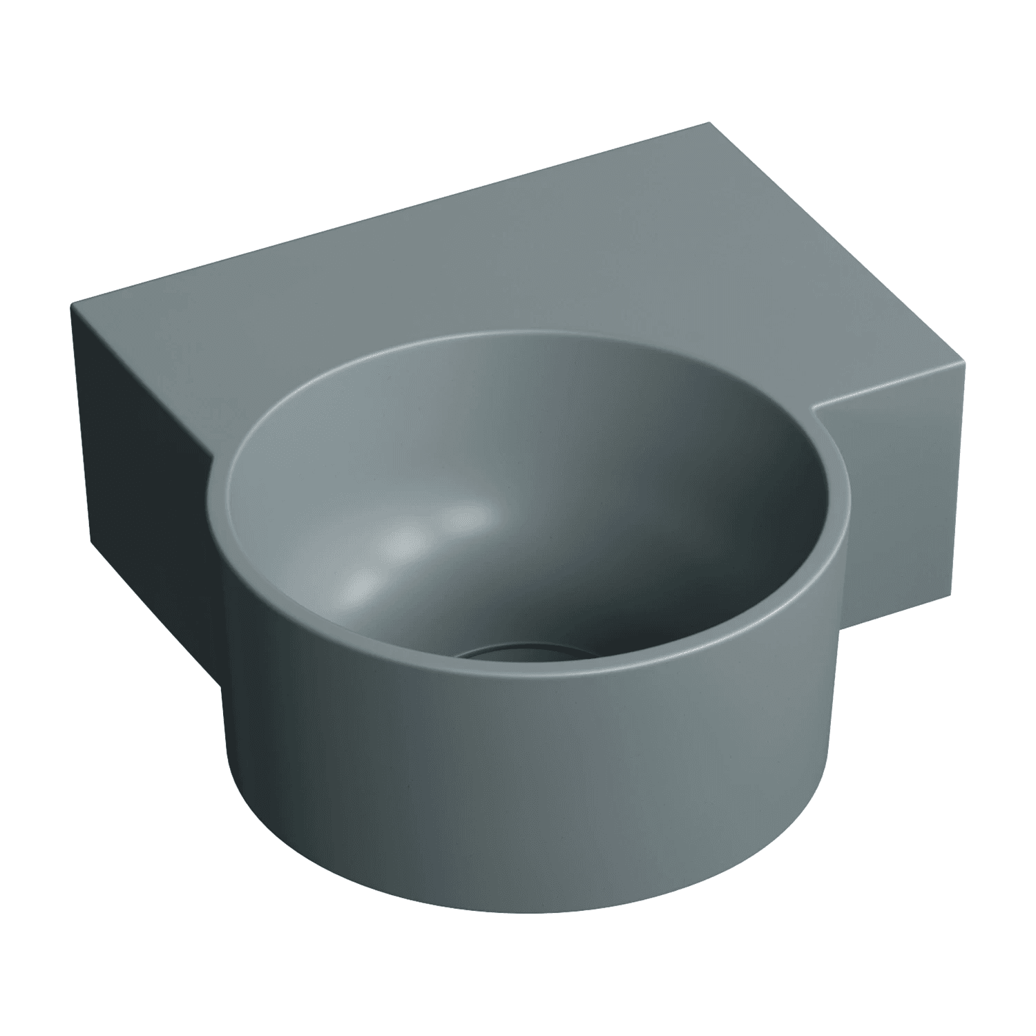 OVO M+ umywalka nablatowa/wisząca - prawa, 33 x 34 cm, ash grey mat