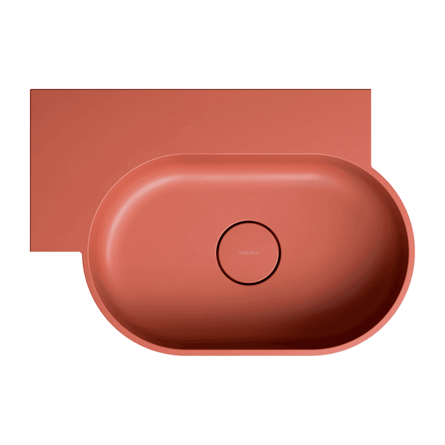 OVO M+ umywalka nablatowa/wisząca - lewa, 55 x 38 cm, terracotta mat