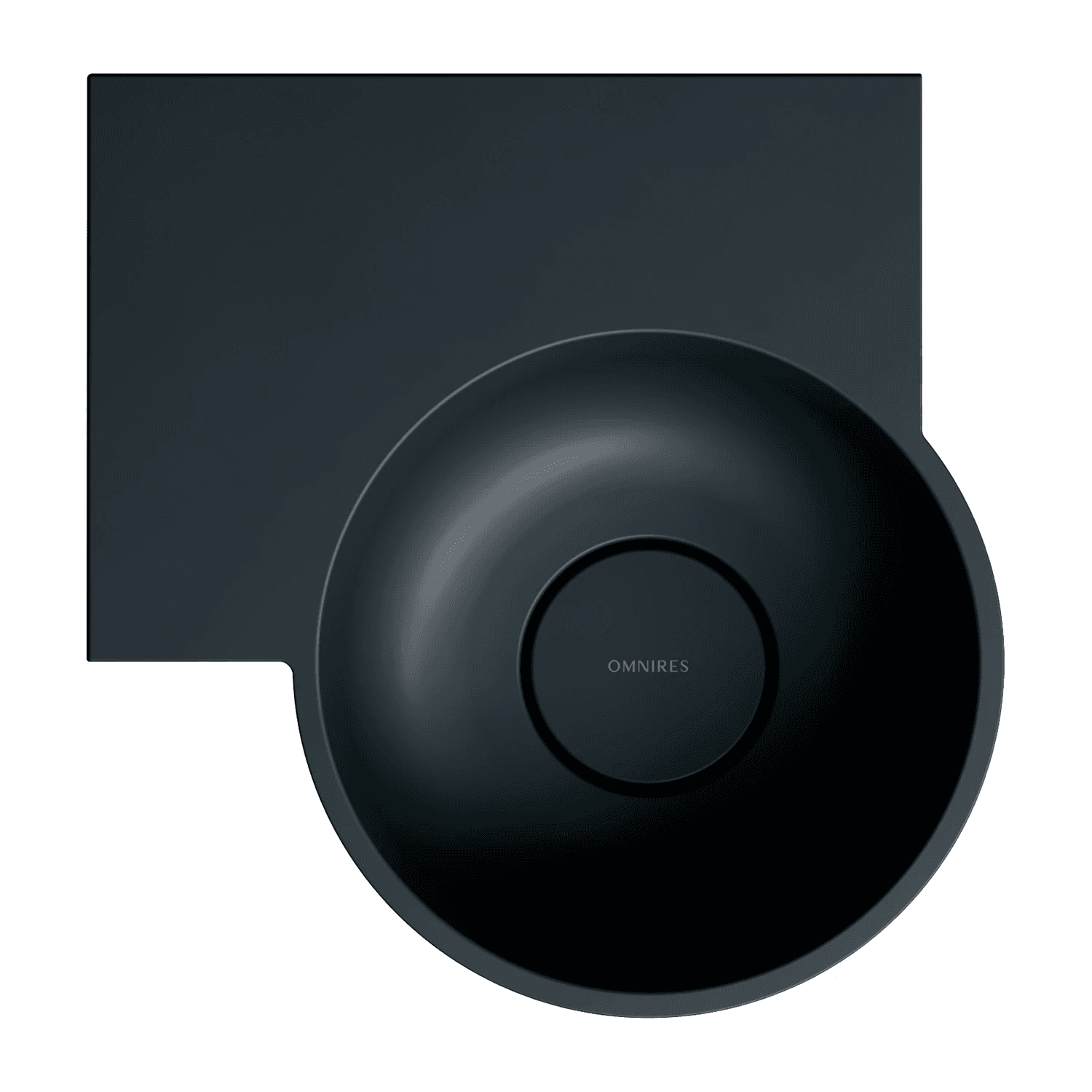 OVO M+ umywalka nablatowa/wisząca - lewa, 33 x 34 cm, black lava mat