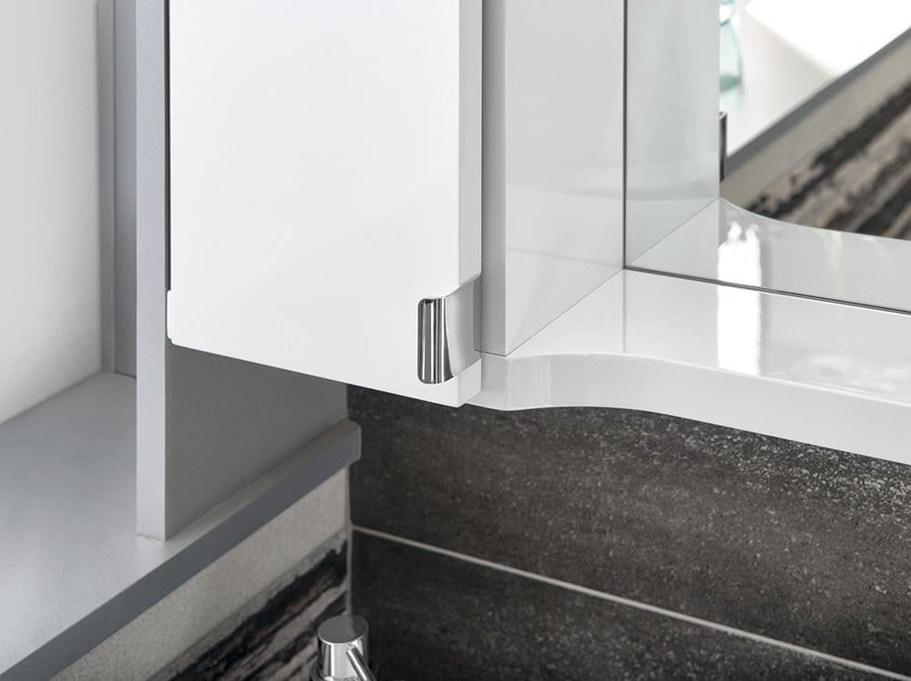 PULSE szafka z lustrem, oświetlenie LED 75x80x17cm, lewa, biała/antracyt