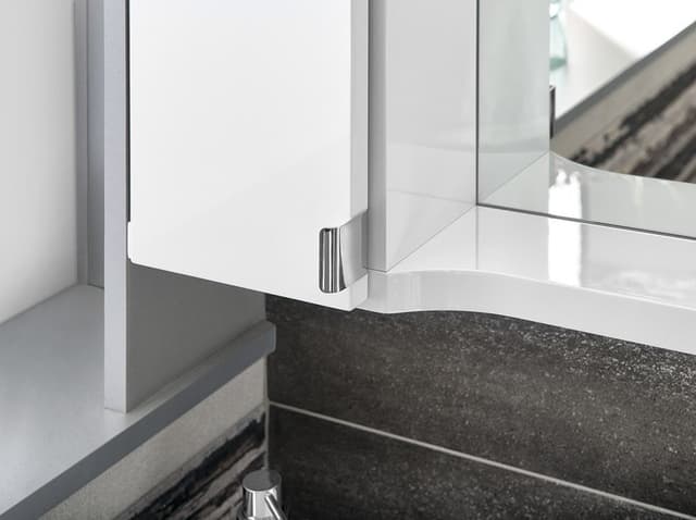 PULSE szafka z lustrem, oświetlenie LED 75x80x17cm, lewa, biała/antracyt