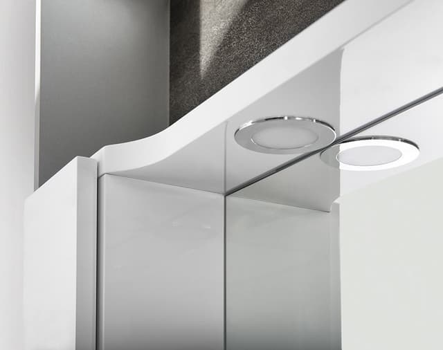 PULSE szafka z lustrem, oświetlenie LED 75x80x17cm, lewa, biała/antracyt