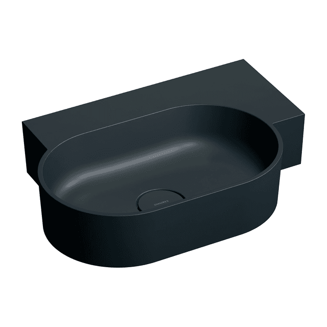 OVO M+ umywalka nablatowa/wisząca - prawa, 55 x 38 cm, black lava mat