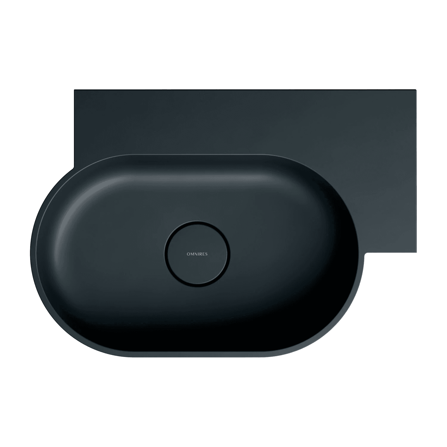 OVO M+ umywalka nablatowa/wisząca - prawa, 55 x 38 cm, black lava mat