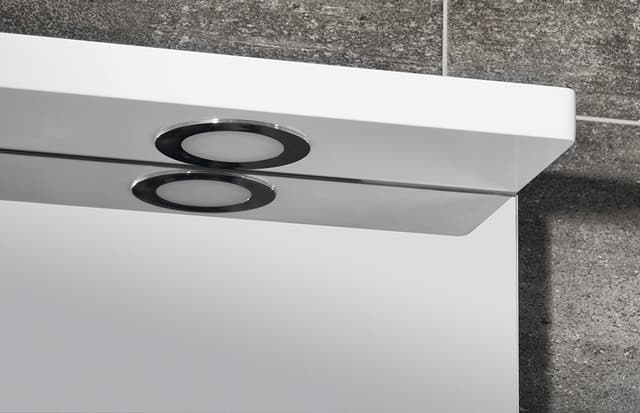 PULSE szafka z lustrem, oświetlenie LED 75x80x17cm, lewa, biała/antracyt