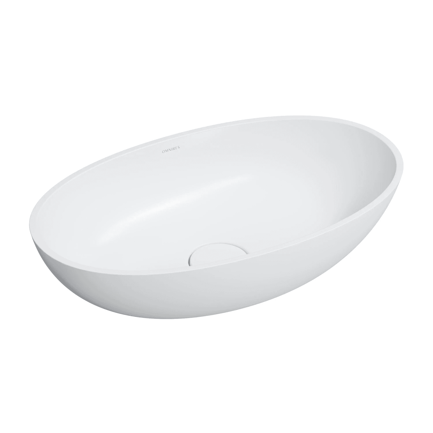SHELL M+ umywalka nablatowa, 60 x 35 cm, biały mat