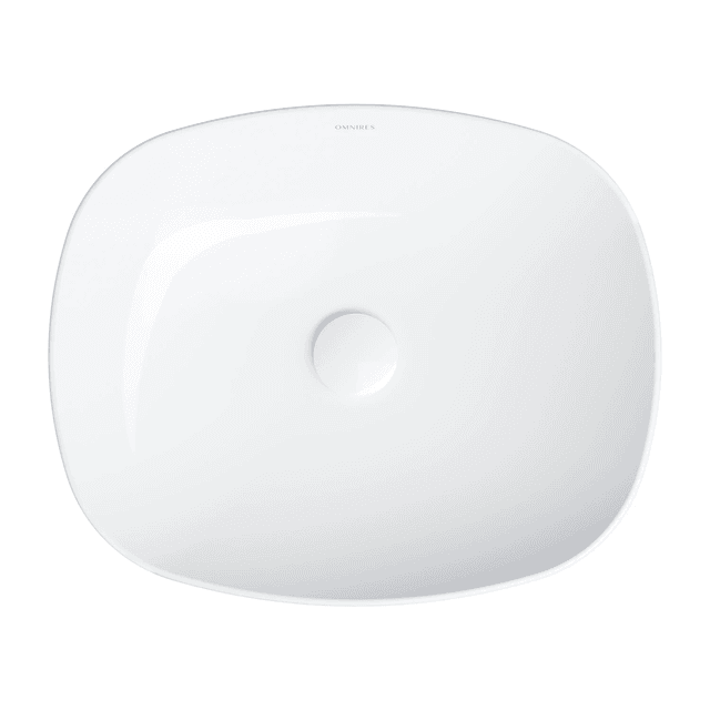 PORTLAND umywalka nablatowa, 47x 39 cm, biały połysk