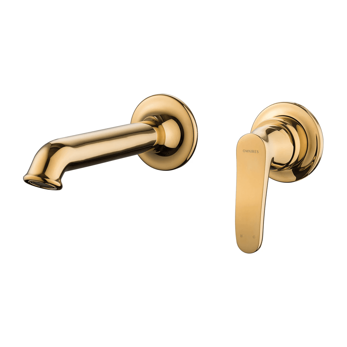 ART DECO bateria umywalkowa podtynkowa, złoty połysk