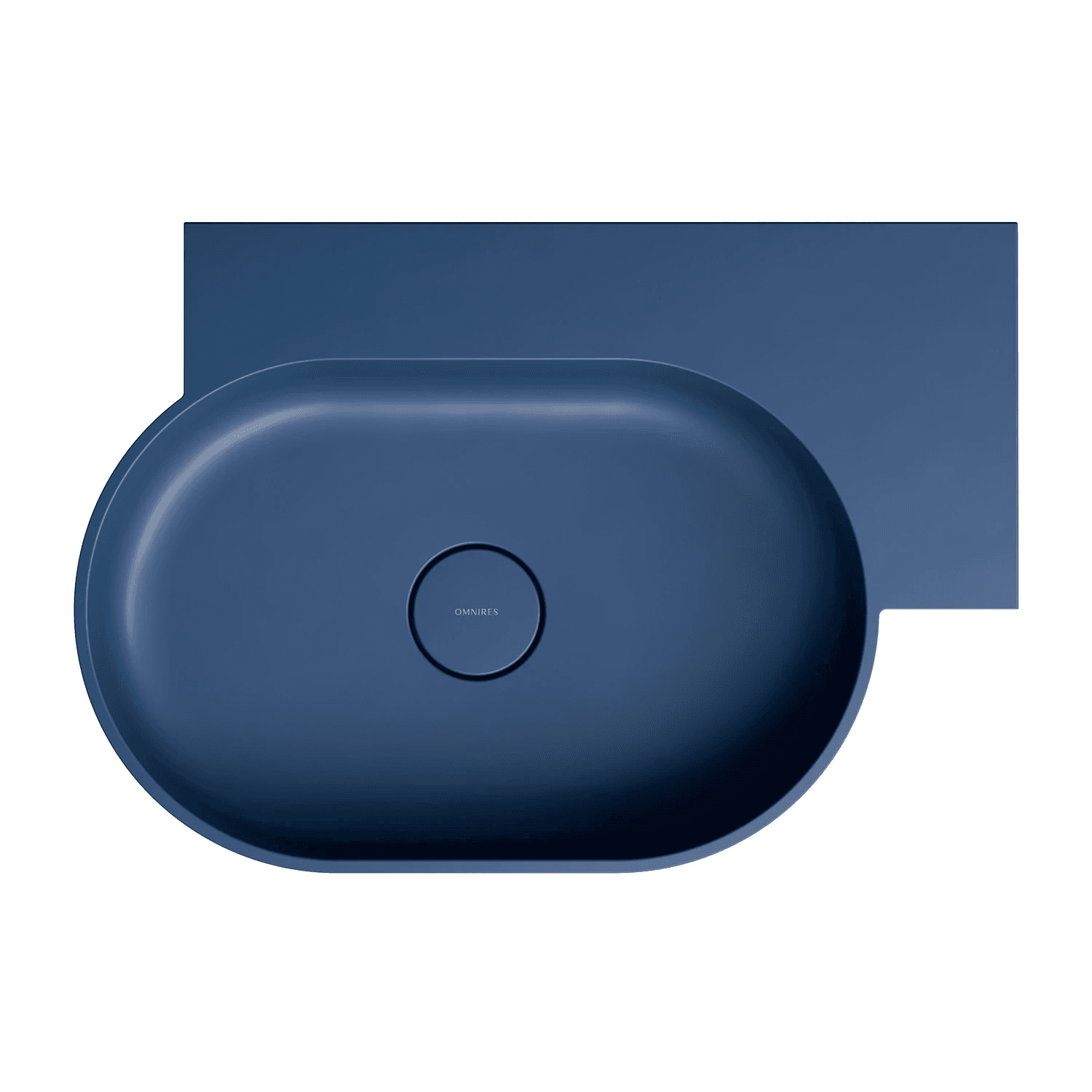 OVO M+ umywalka nablatowa/wisząca - prawa, 64 x 44 cm, midnight blue mat