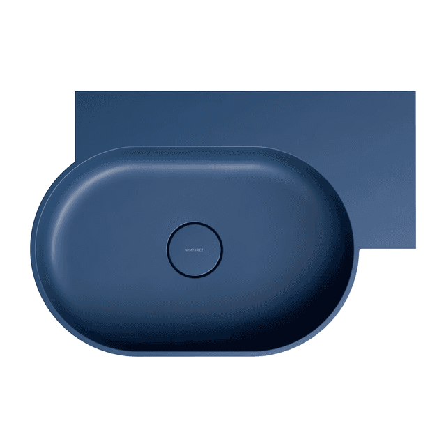 OVO M+ umywalka nablatowa/wisząca - prawa, 64 x 44 cm, midnight blue mat