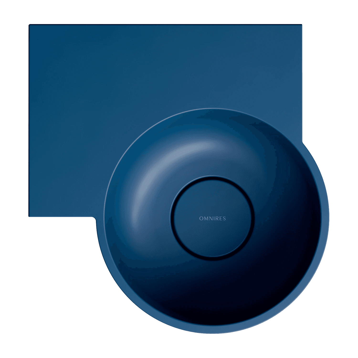 OVO M+ umywalka nablatowa/wisząca - lewa, 33 x 34 cm, midnight blue mat