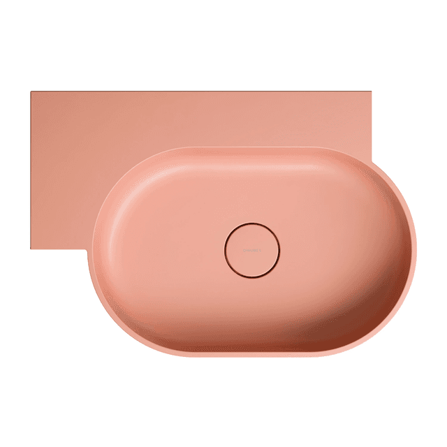 OVO M+ umywalka nablatowa/wisząca - lewa, 64 x 44 cm, coral mat