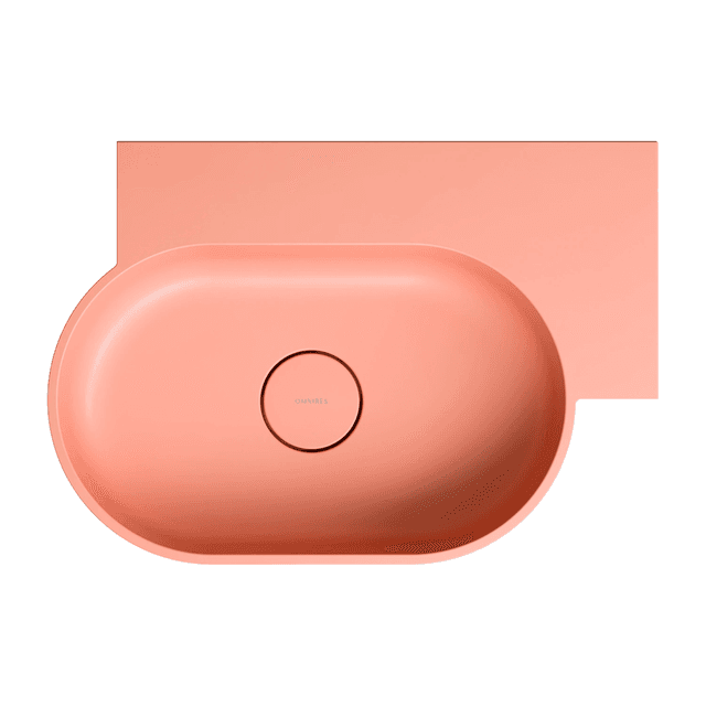 OVO M+ umywalka nablatowa/wisząca - prawa, 55 x 38 cm, coral mat