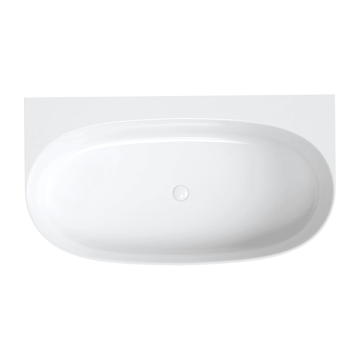 VALENCIA M+ wanna przyścienna, 158 x 86 cm, biały połysk