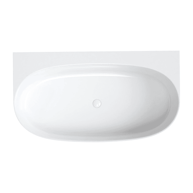 VALENCIA M+ wanna przyścienna, 158 x 86 cm, biały połysk