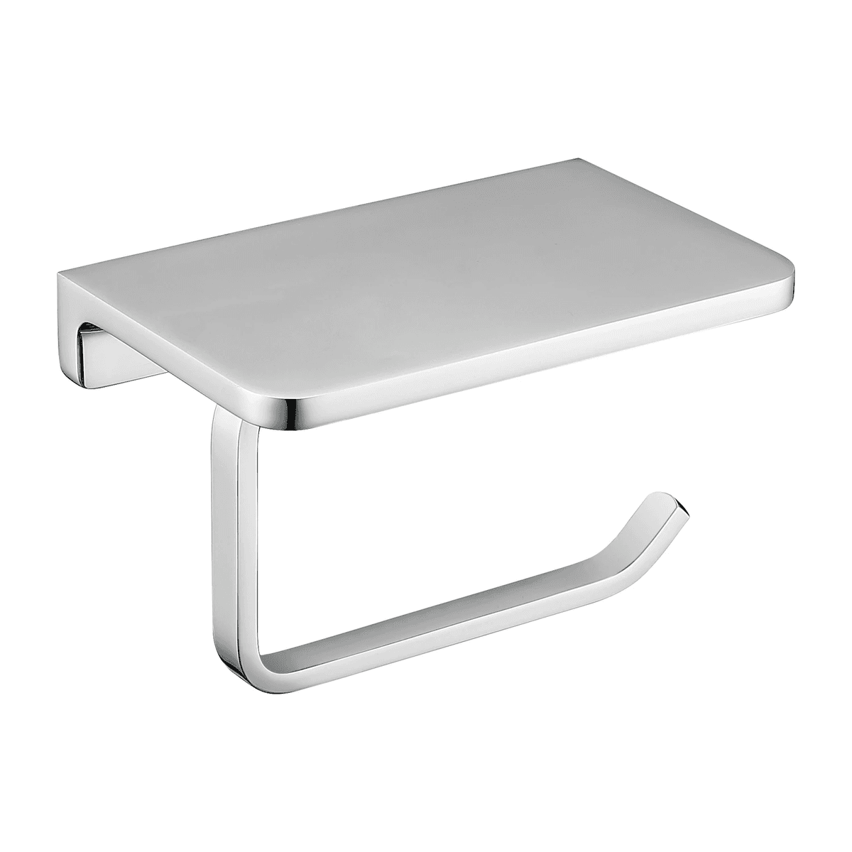 UNI uchwyt na papier toaletowy z półką na telefon komórkowy, chrom połysk