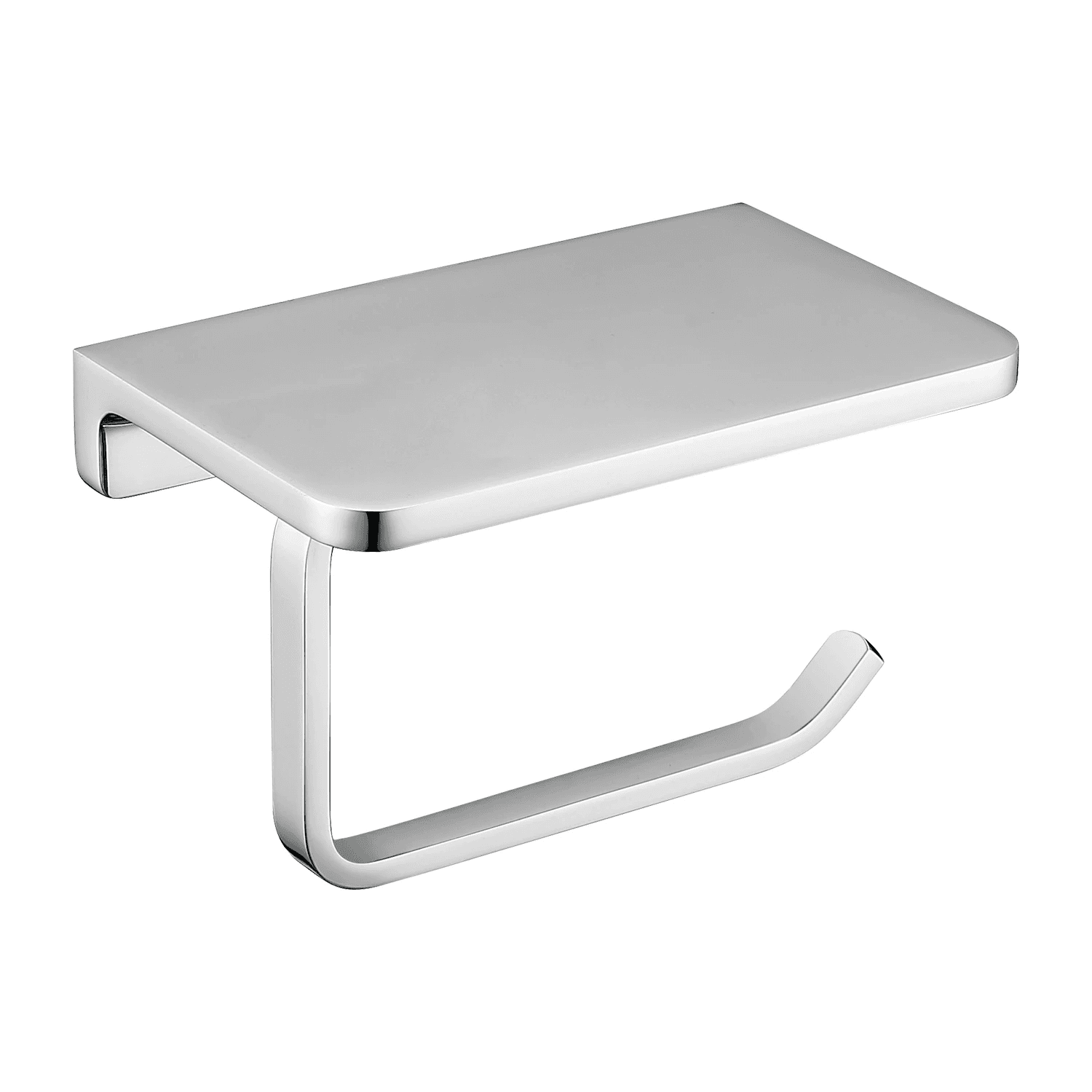 UNI uchwyt na papier toaletowy z półką na telefon komórkowy, chrom połysk