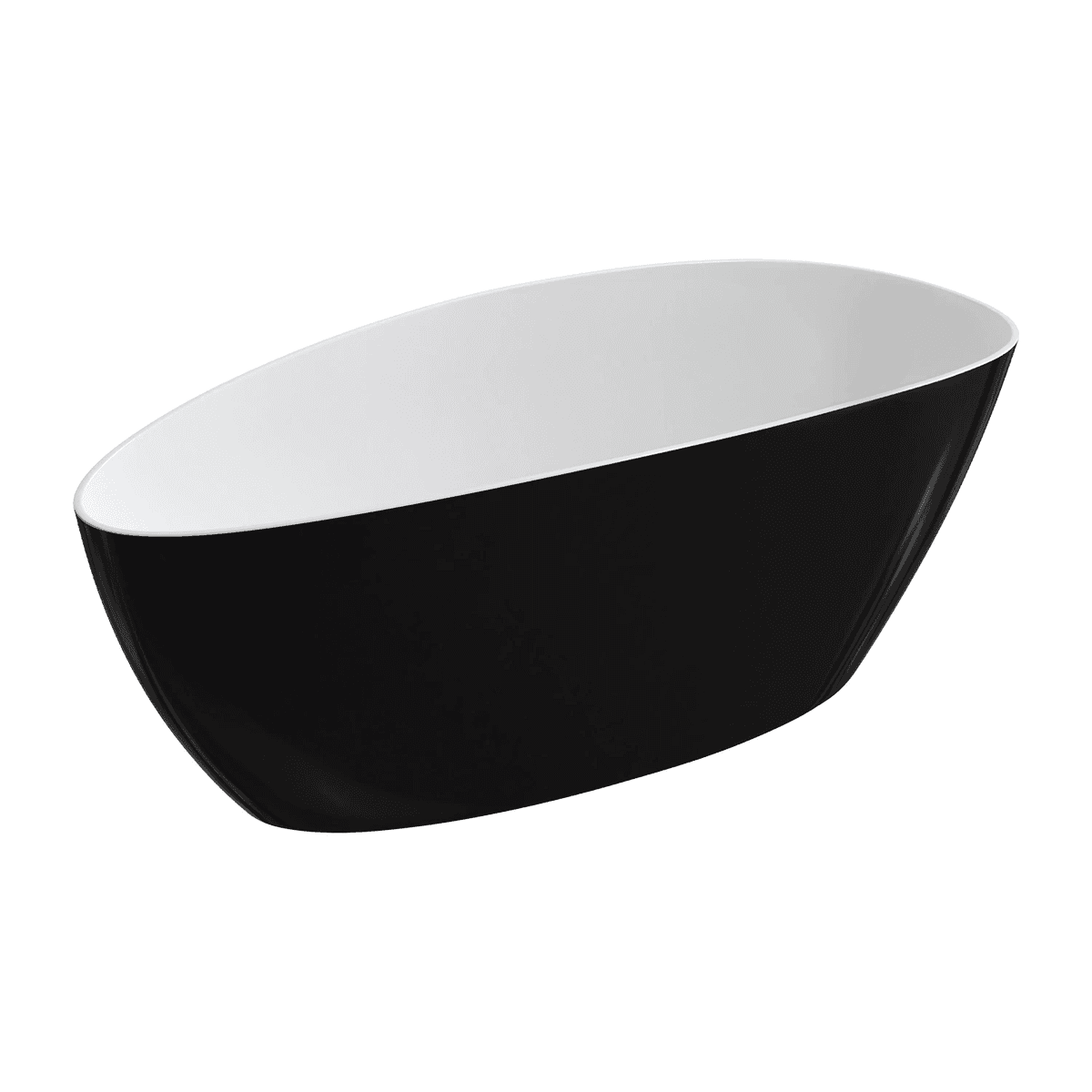 BARCELONA M+ wanna wolnostojąca, 170 x 77 cm, biały/czarny połysk