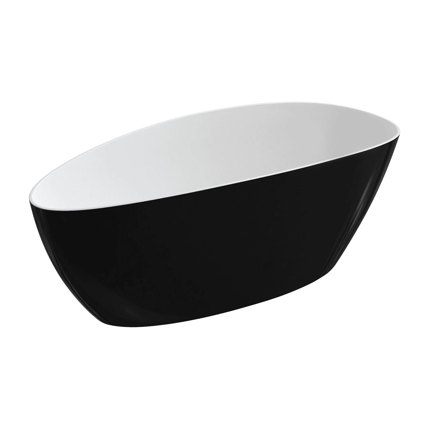 BARCELONA M+ wanna wolnostojąca, 170 x 77 cm, biały/czarny połysk