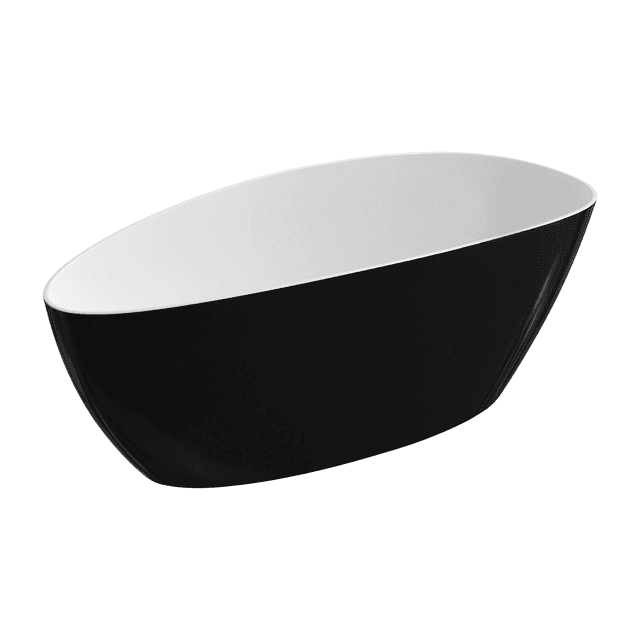 BARCELONA M+ wanna wolnostojąca, 170 x 77 cm, biały/czarny połysk