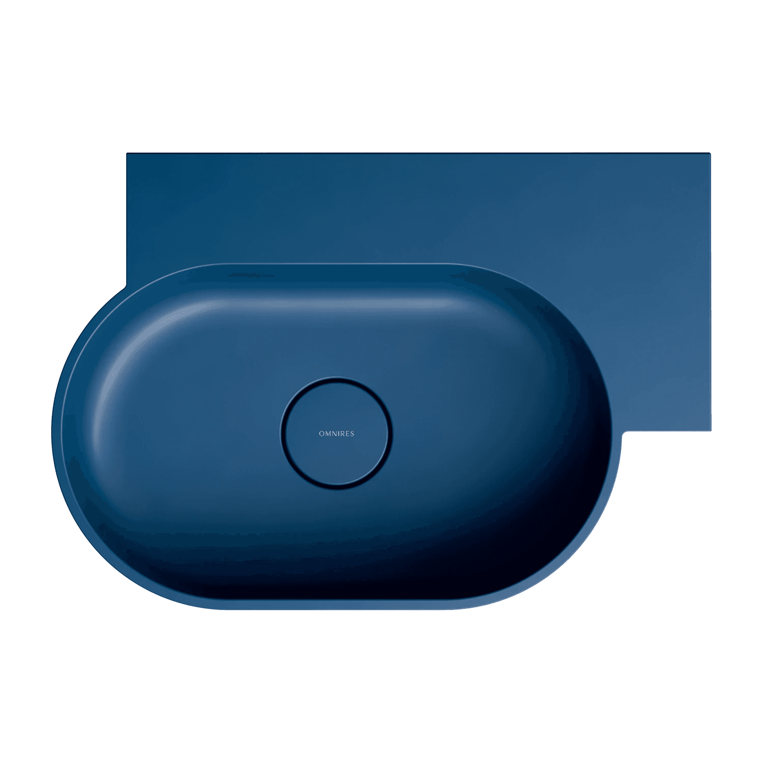 OVO M+ umywalka nablatowa/wisząca - prawa, 55 x 38 cm, midnight blue mat