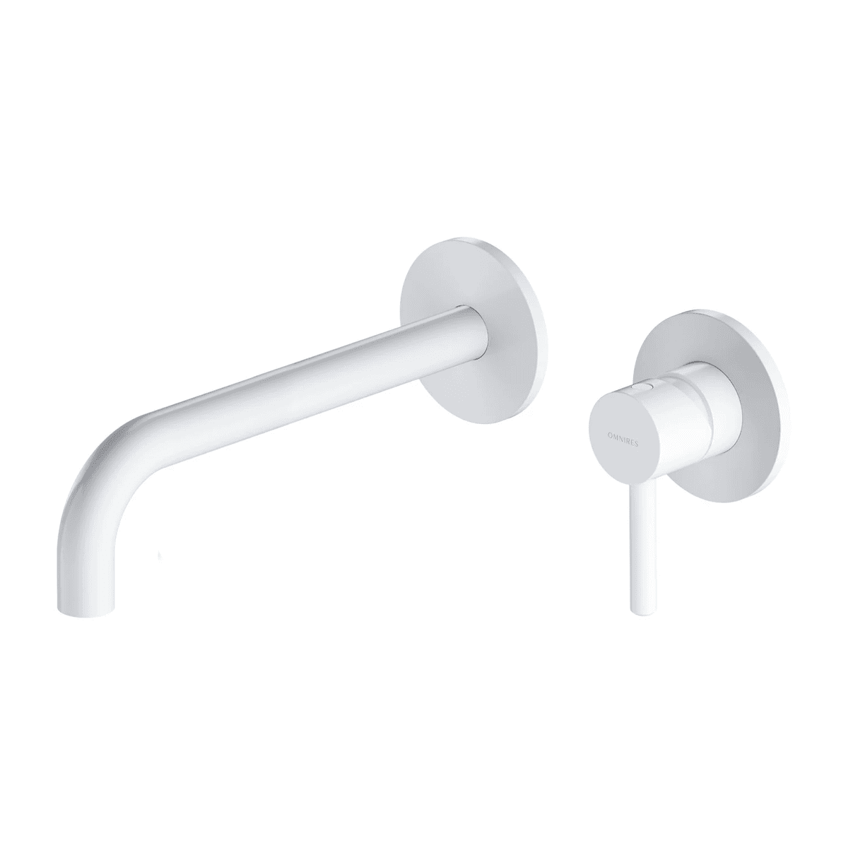 Y bateria umywalkowa podtynkowa z długą wylewką, biały mat