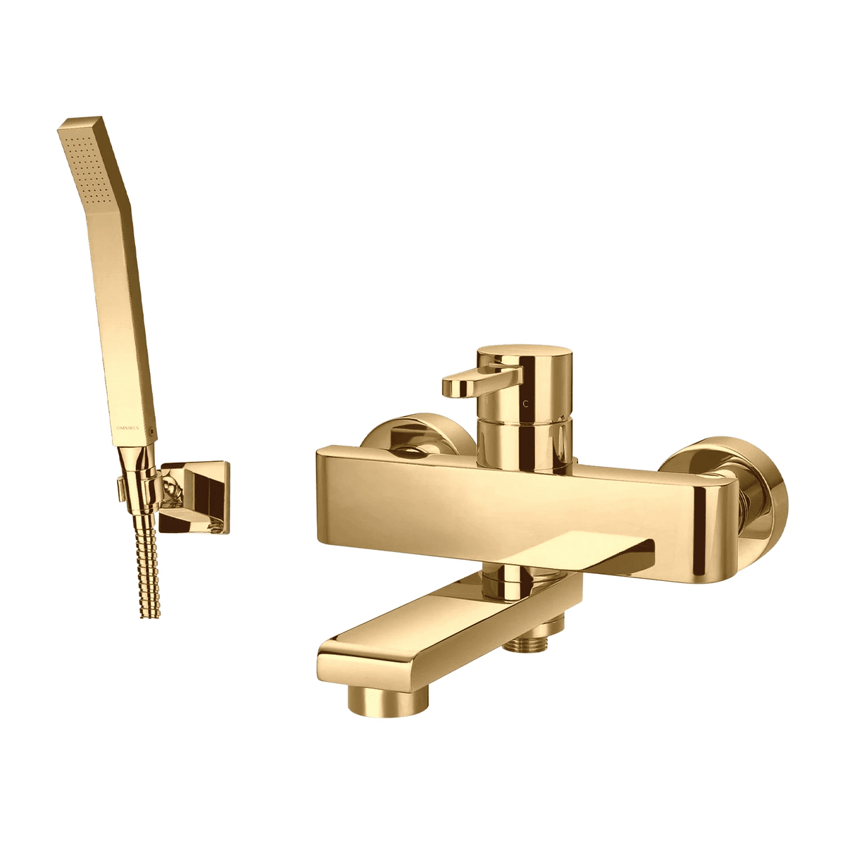 DARLING bateria wannowa z zestawem prysznicowym, złoty połysk