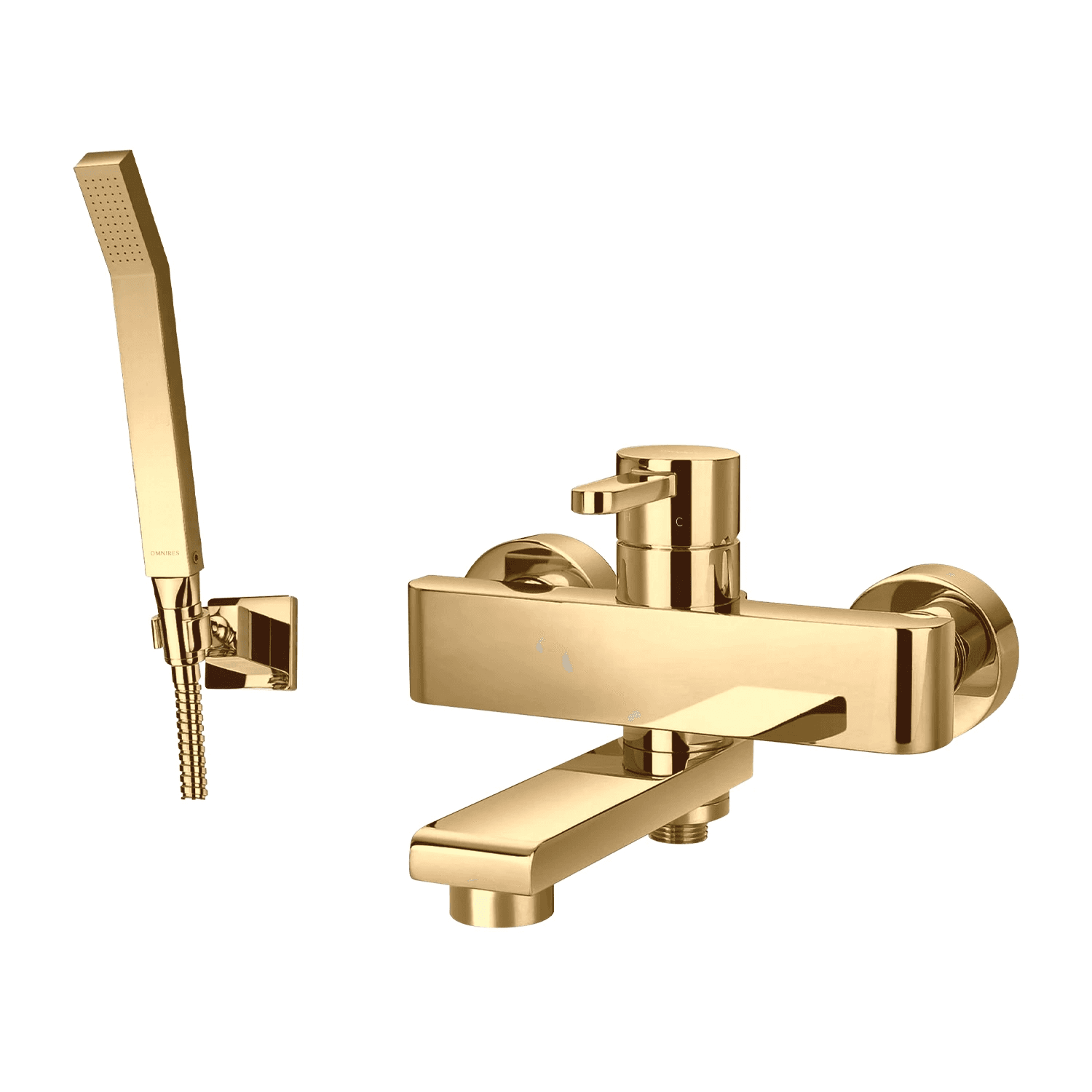 DARLING bateria wannowa z zestawem prysznicowym, złoty połysk