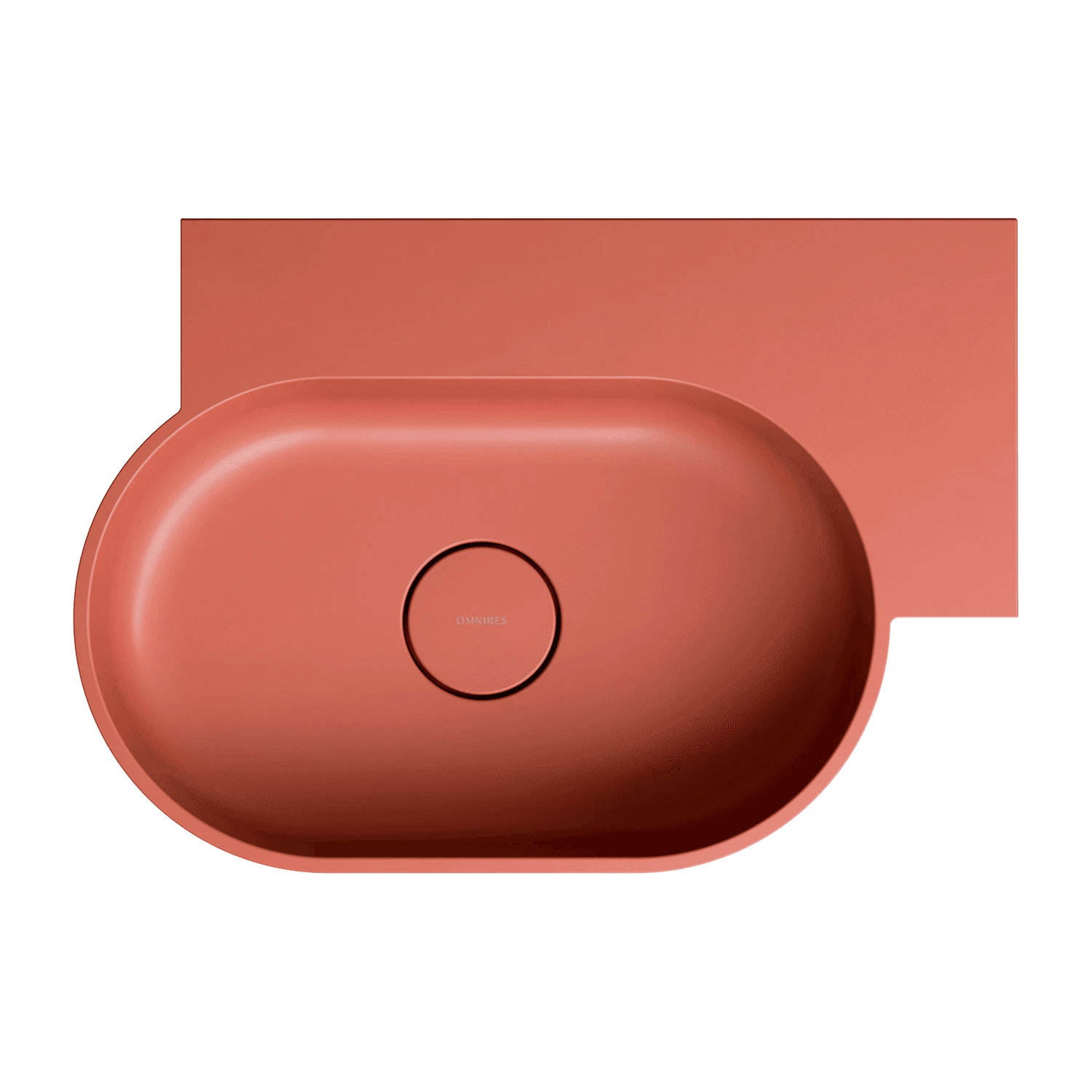 OVO M+ umywalka nablatowa/wisząca - prawa, 55 x 38 cm, teracotta mat