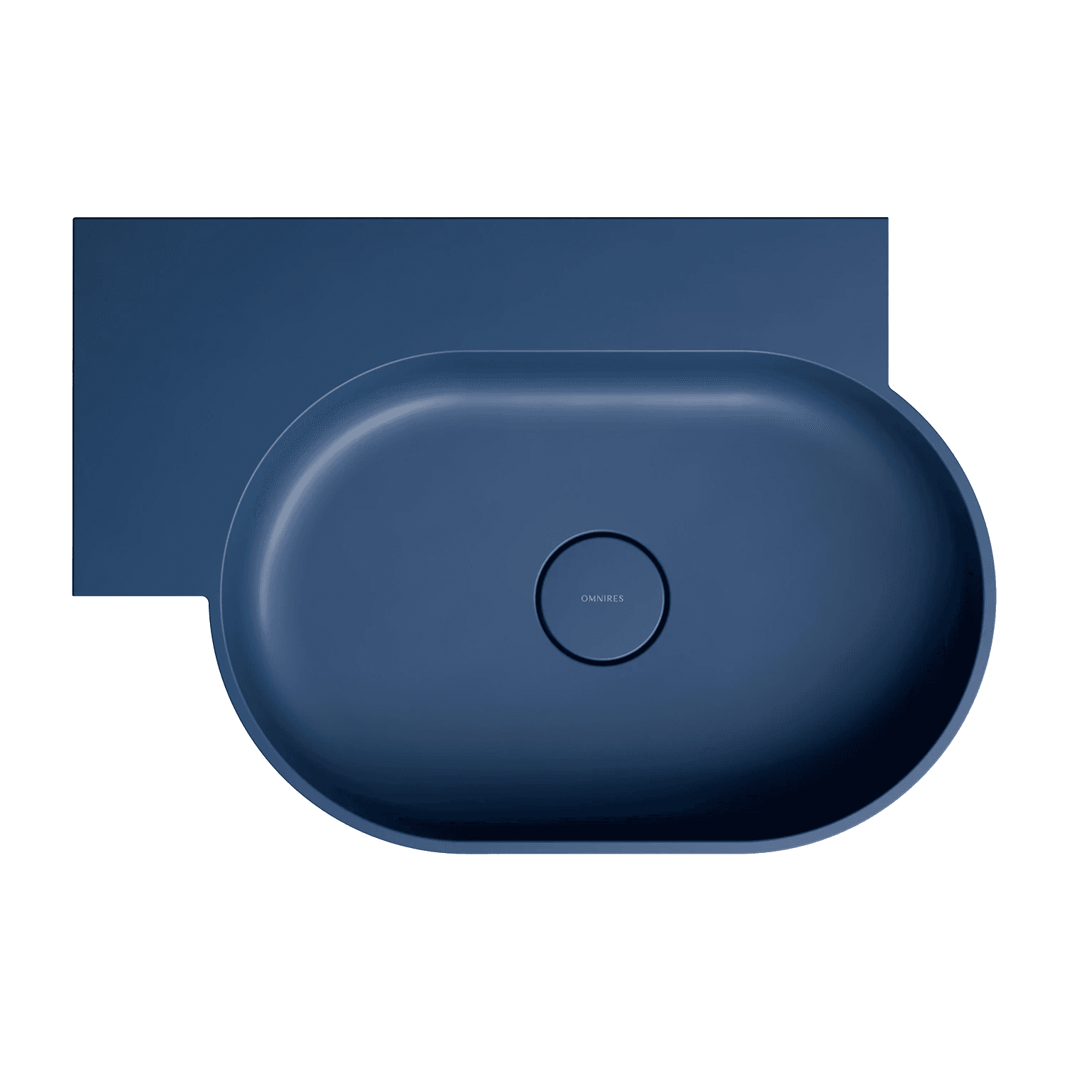 OVO M+ umywalka nablatowa/wisząca - lewa, 64 x 44 cm, midnight blue mat