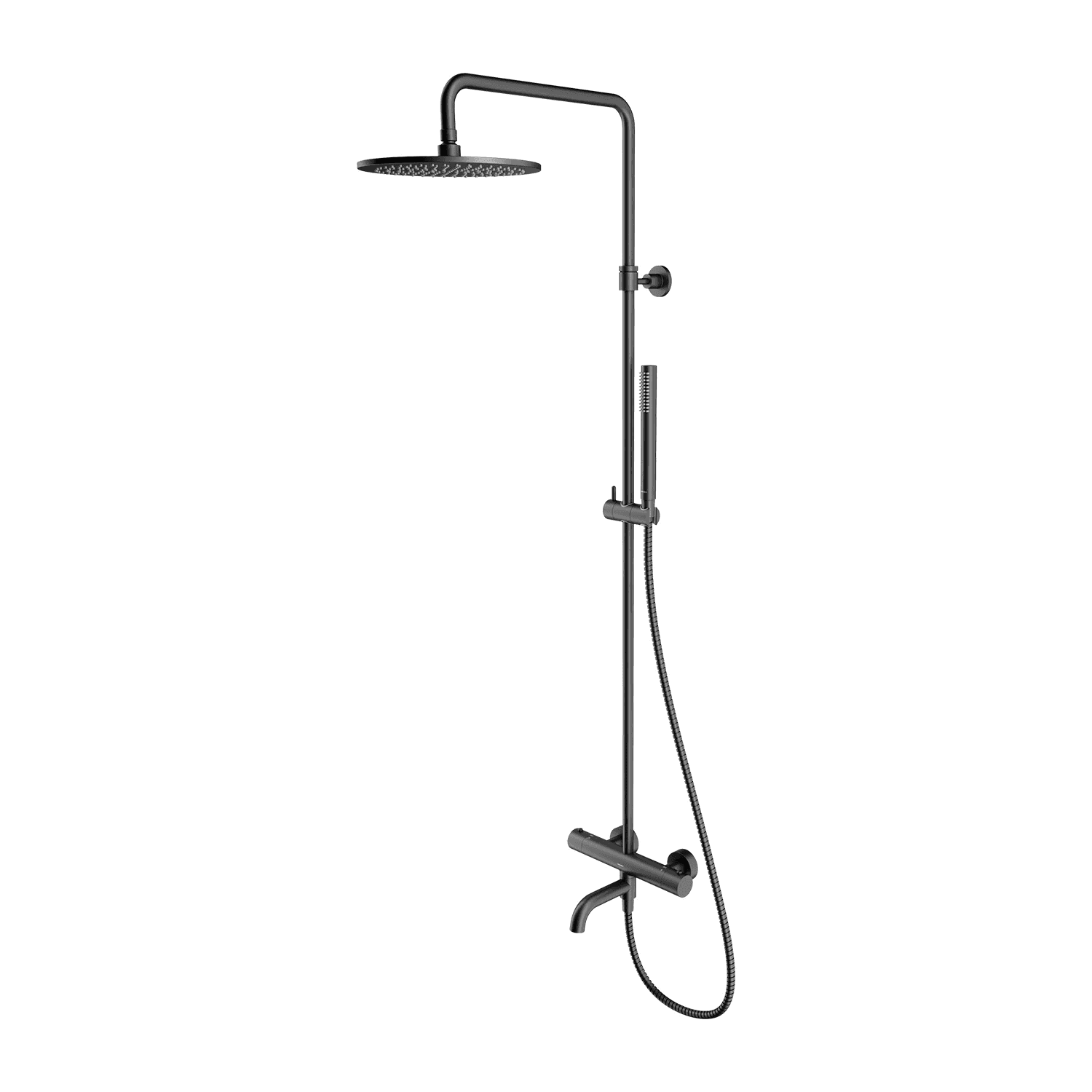 Y termostatyczny system wannowy natynkowy, grafit szczotkowany