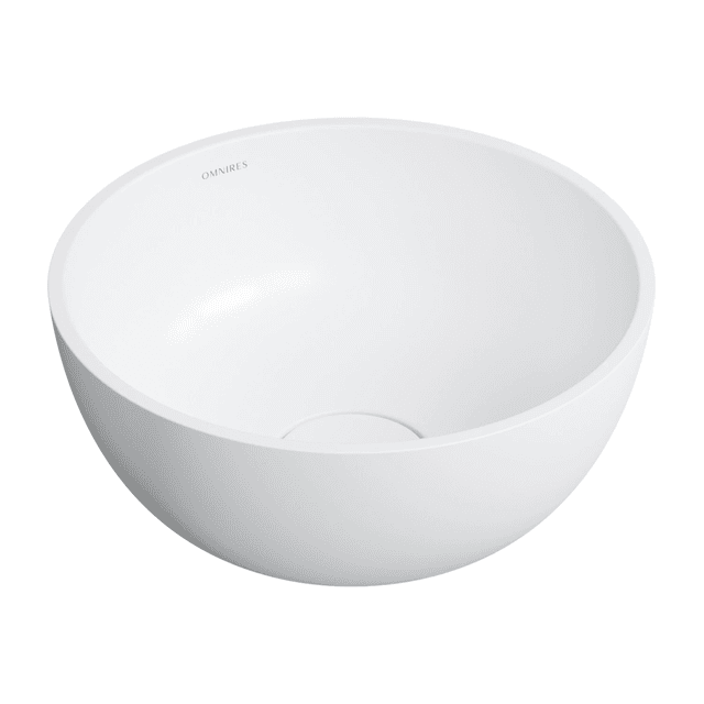 SHELL M+ umywalka nablatowa, Ø35 cm, biały mat