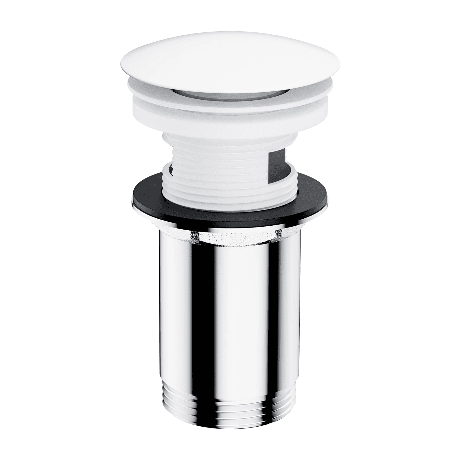 korek klik-klak do umywalki z przelewem, biały mat