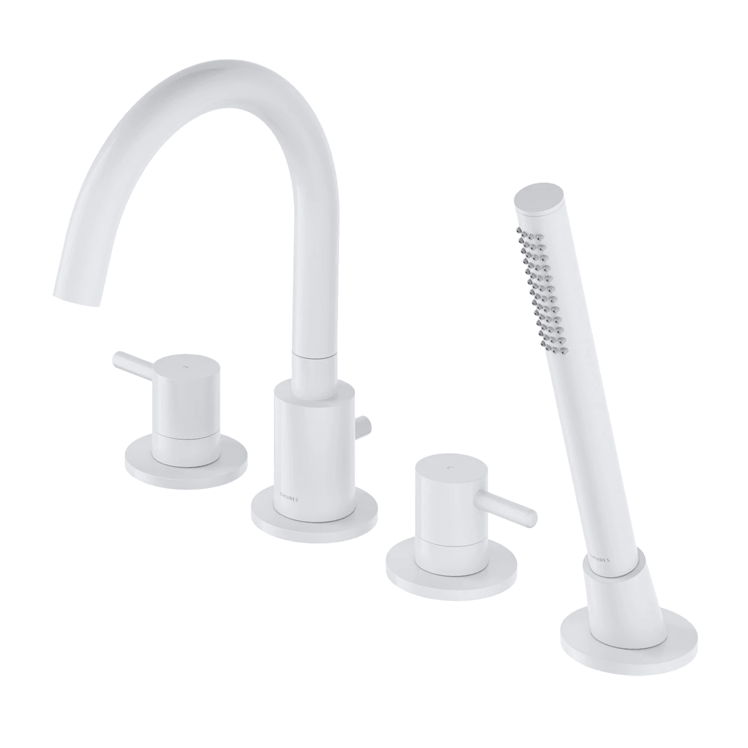 Y bateria wannowa 4-otworowa, biały mat