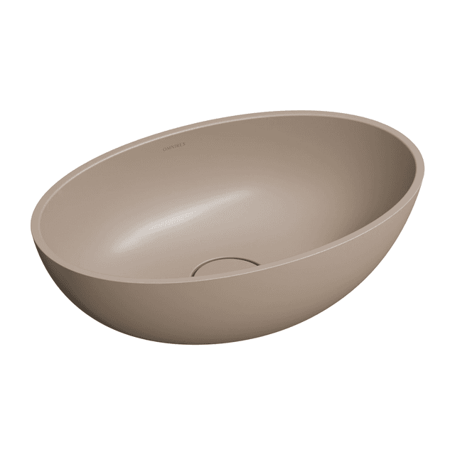 SHELL M+ umywalka nablatowa, 50 x 32 cm, dune beige mat