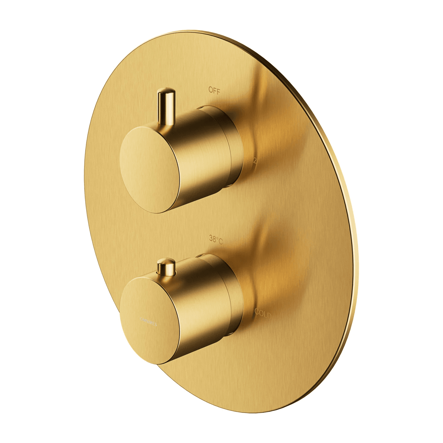 Y element natynkowy termostatycznej baterii prysznicowo-wannowej podtynkowej, złoty szczotkowany