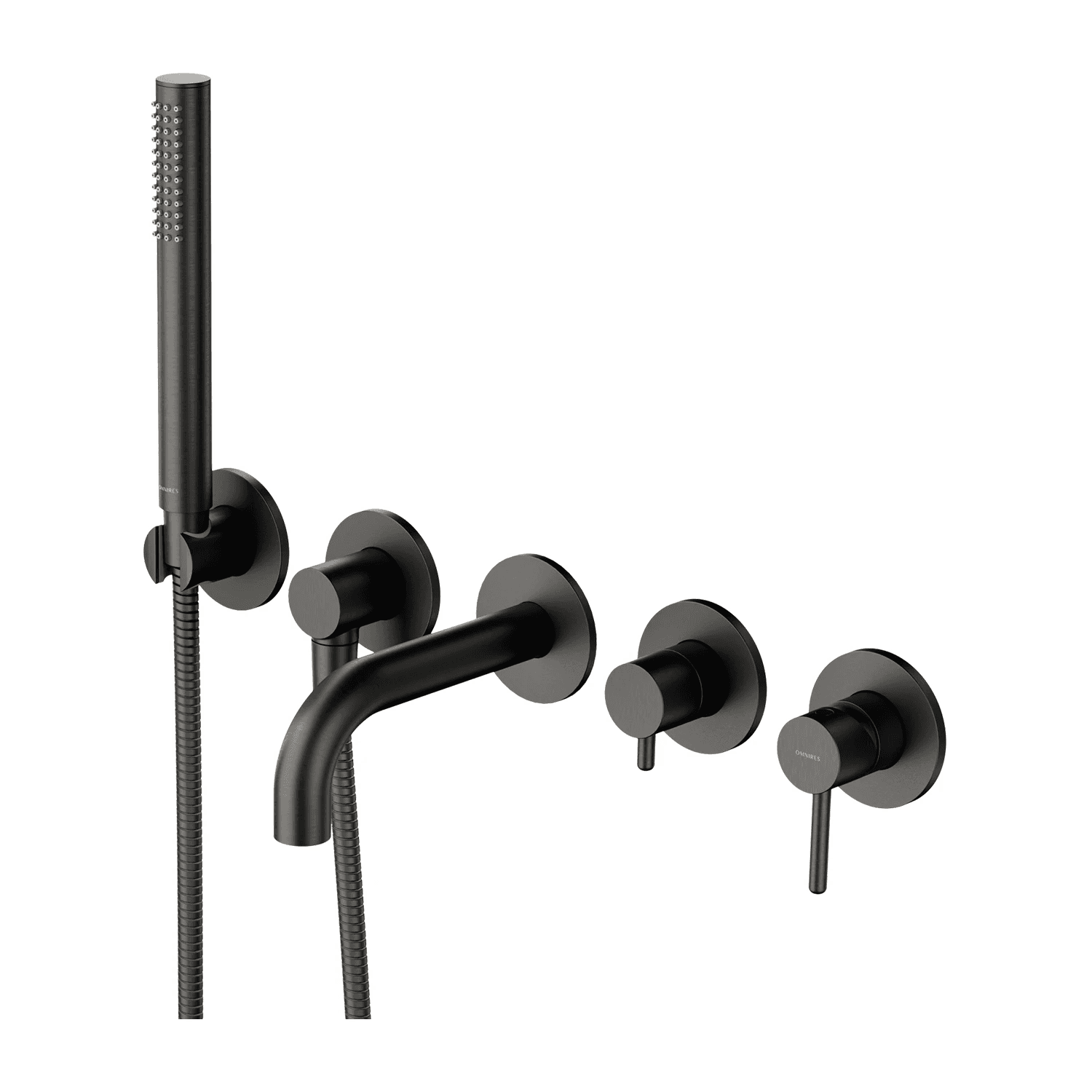 Y bateria wannowa 5-otworowa podtynkowa, grafit szczotkowany