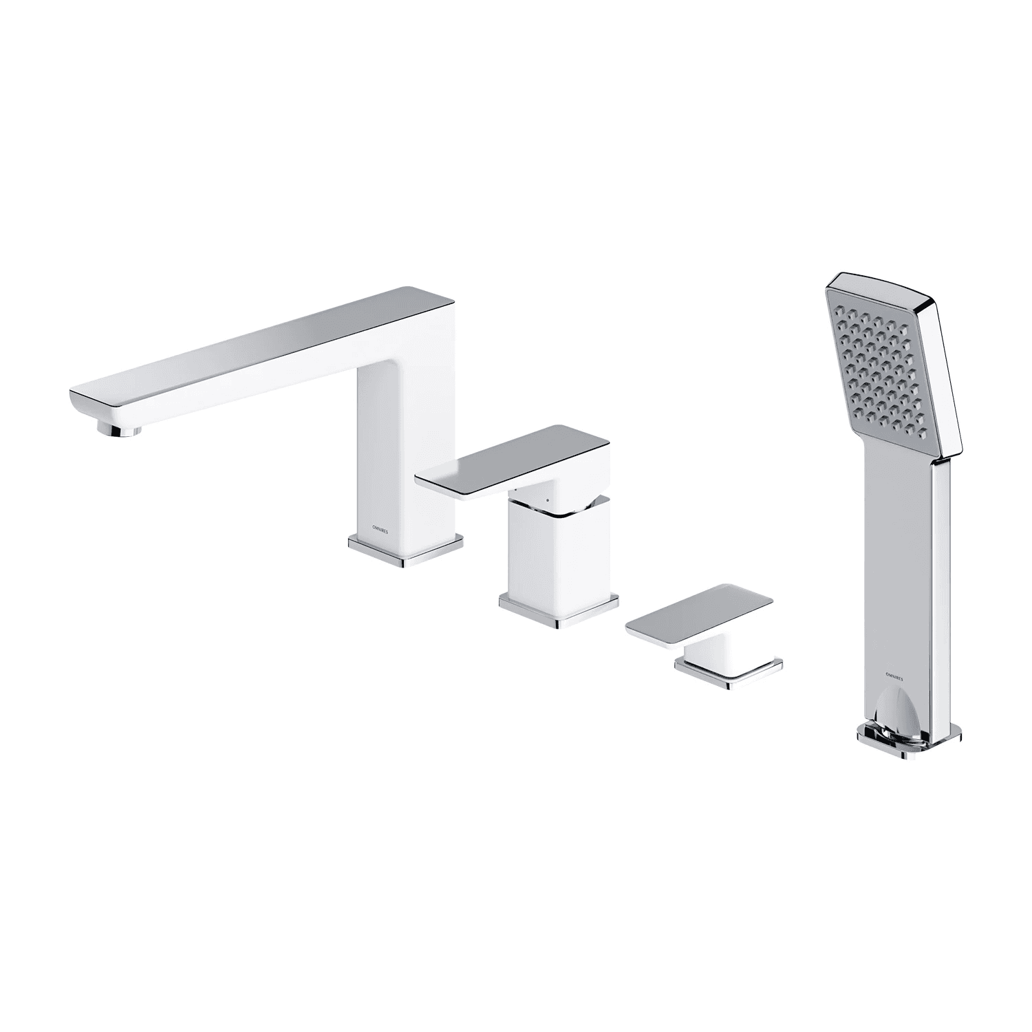 PARMA bateria wannowa 4-otworowa, chrom/biały połysk