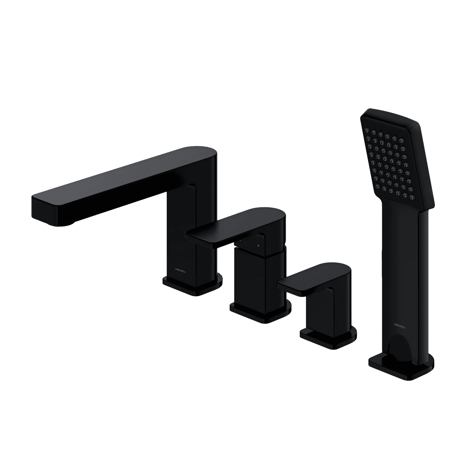 BARETTI bateria wannowa 4-otworowa, czarny mat