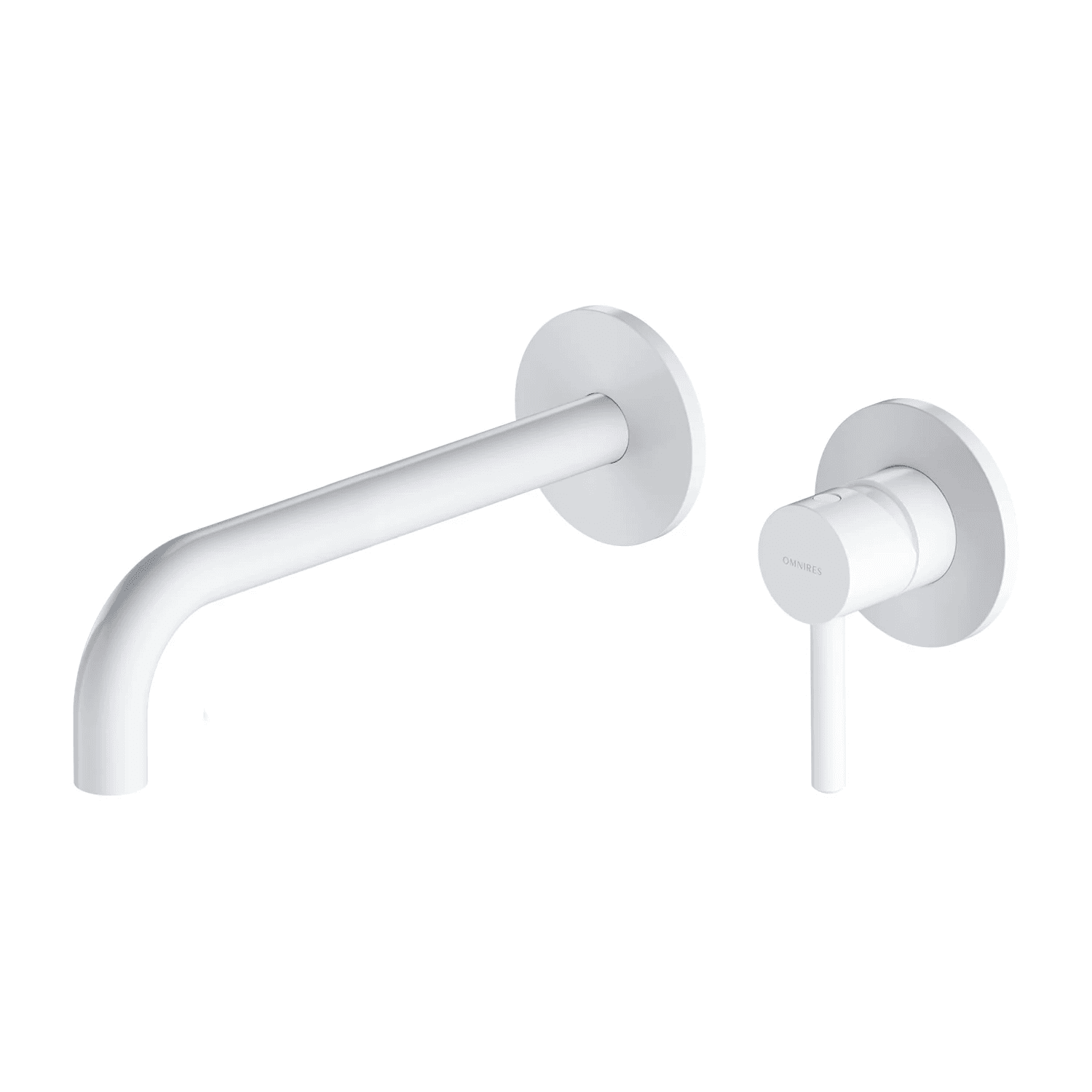 Y element natynkowy baterii umywalkowej podtynkowej z długą wylewką, biały mat