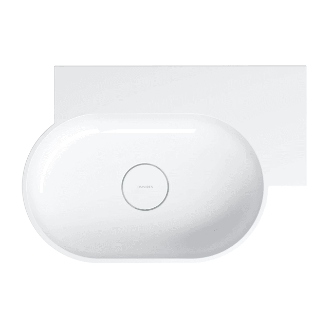 OVO M+ umywalka nablatowa/wisząca - prawa, 55 x 38 cm, biały połysk