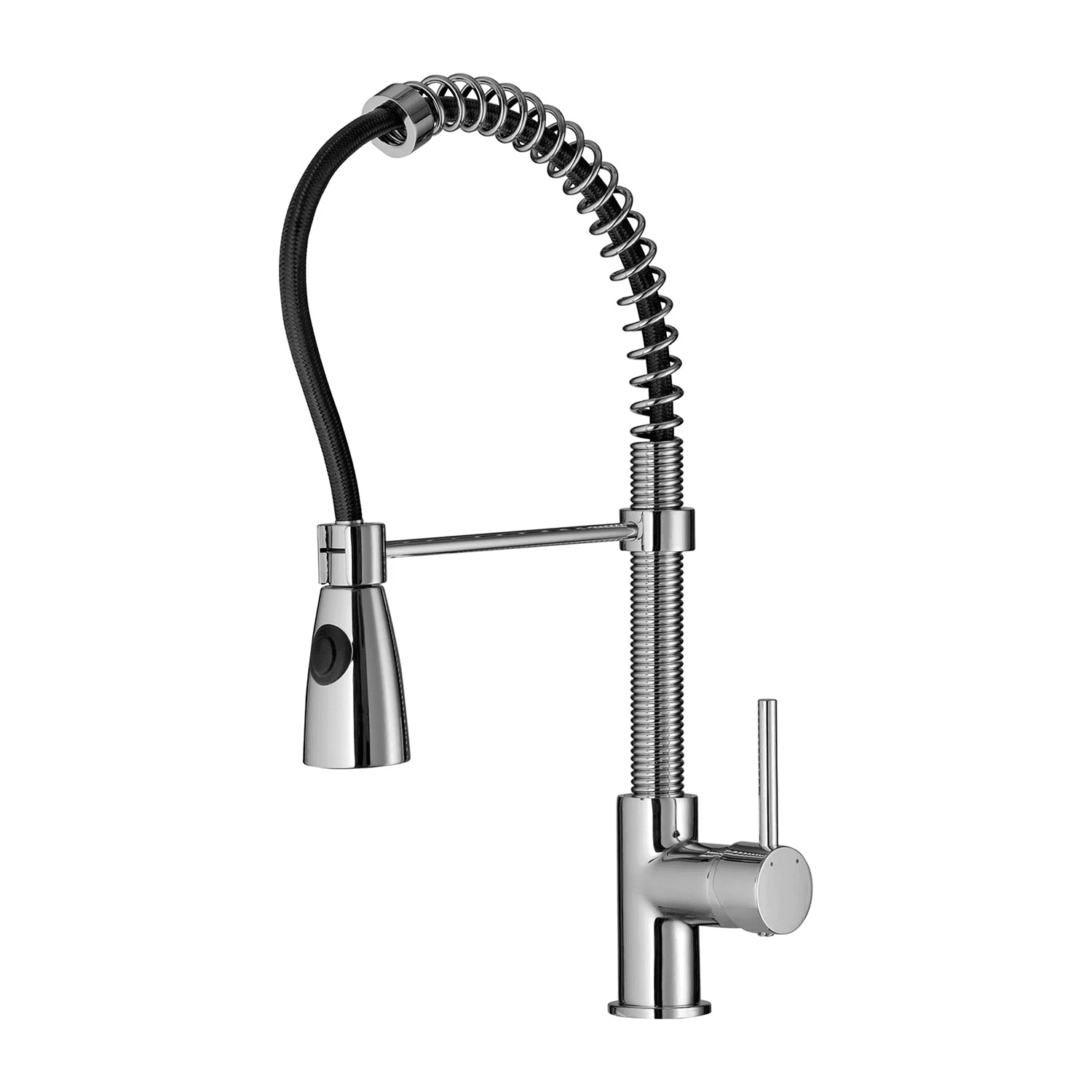 X2 bateria kuchenna z wyciąganą wylewką, chrom połysk/czarny mat