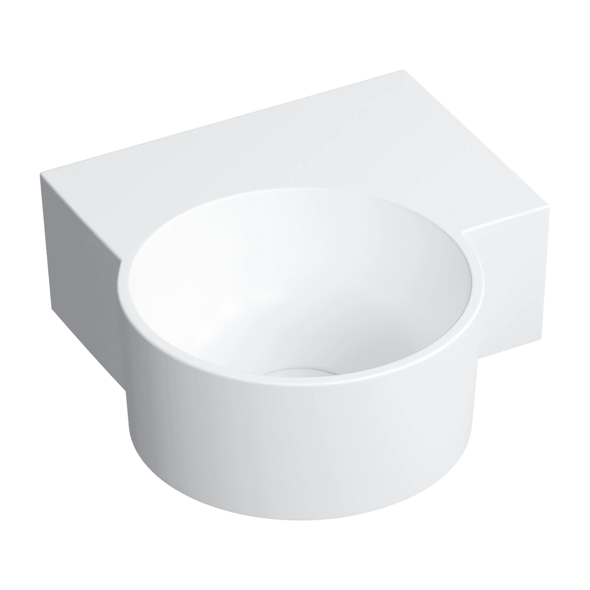 OVO M+ umywalka nablatowa/wisząca - prawa, 33 x 34 cm, biały mat