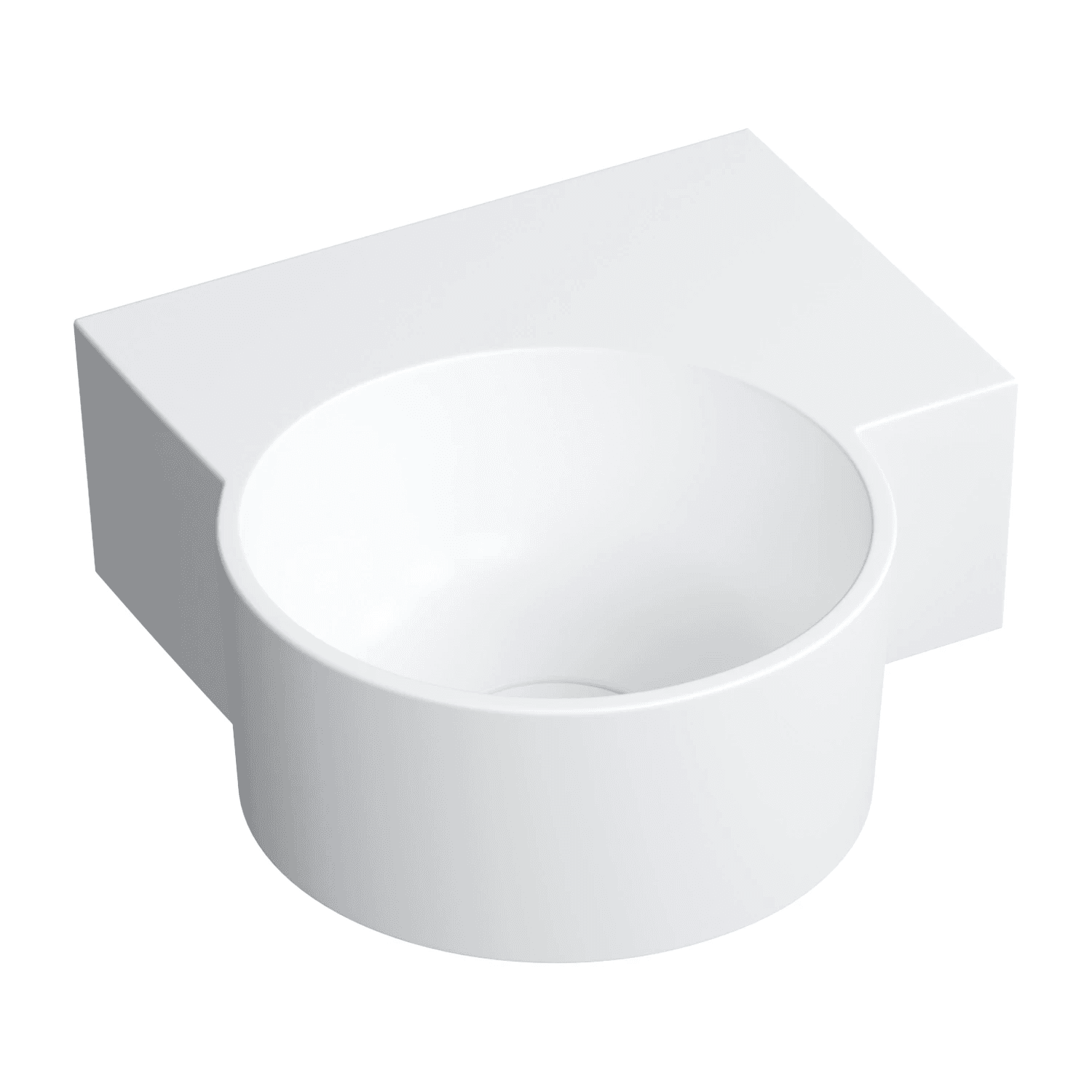 OVO M+ umywalka nablatowa/wisząca - prawa, 33 x 34 cm, biały mat