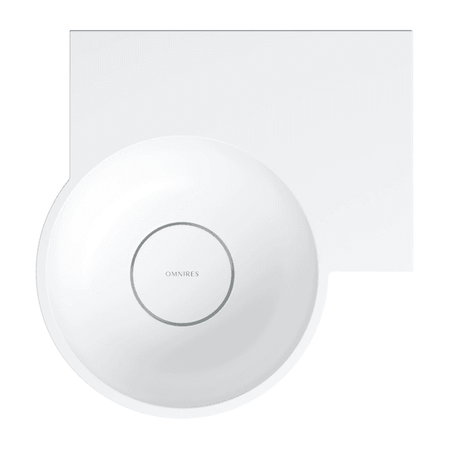 OVO M+ umywalka nablatowa/wisząca - prawa, 33 x 34 cm, biały mat