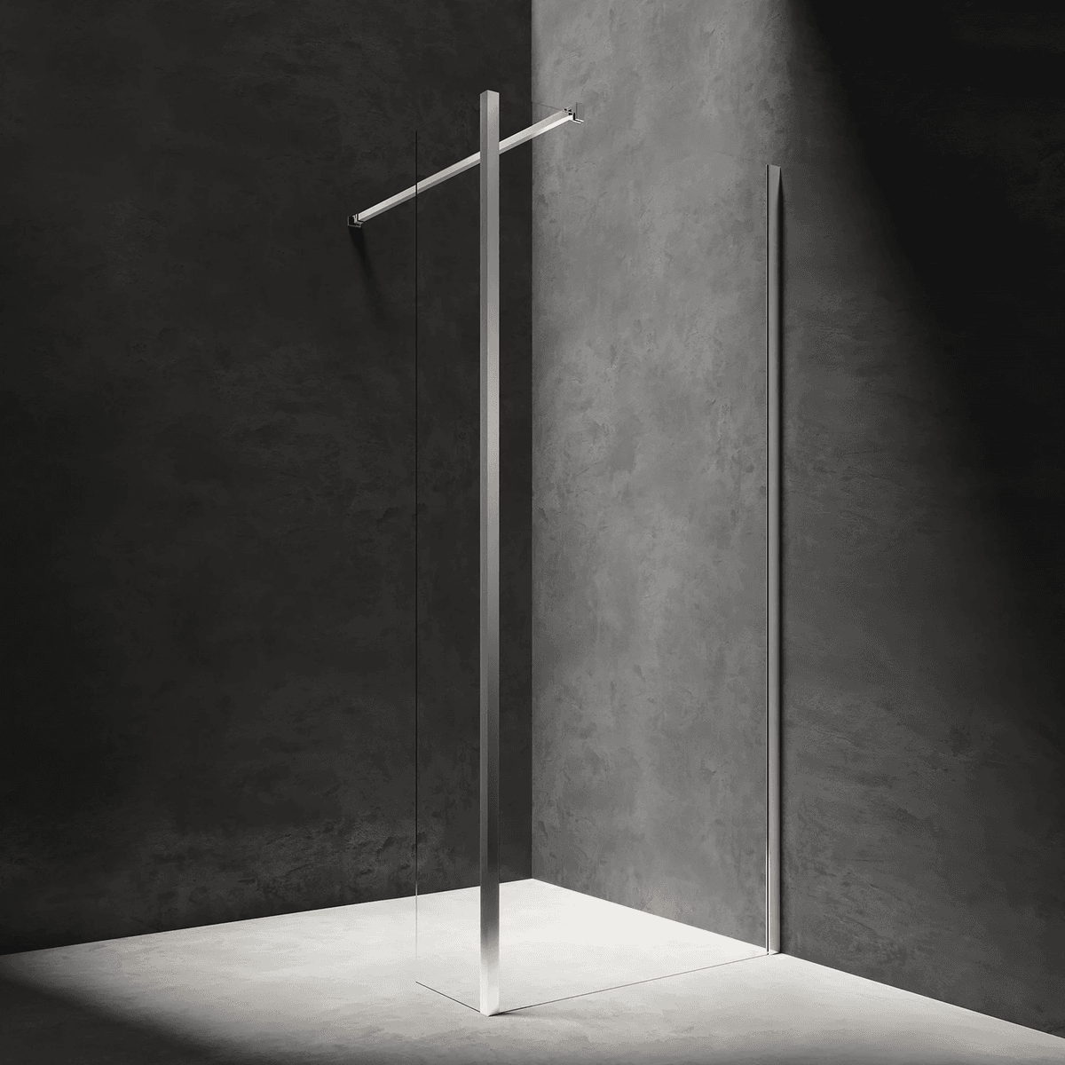 MARINA kabina prysznicowa walk-in ze ścianką boczną, 110 x 30 cm, chrom połysk, szkło transparentne