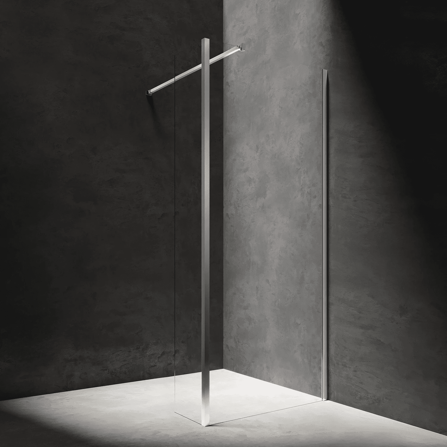 MARINA kabina prysznicowa walk-in ze ścianką boczną, 110 x 30 cm, chrom połysk, szkło transparentne