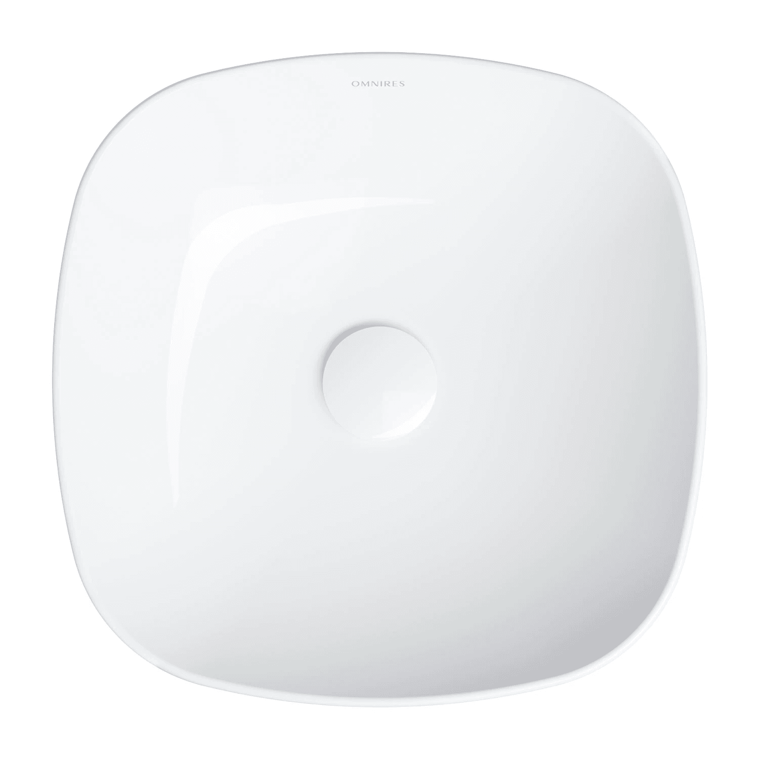 PORTLAND umywalka nablatowa, 37 x 37 cm, biały połysk